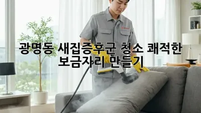 광명동 새집증후군 청소, 쾌적한 보금자리 만들기✨